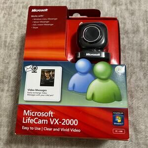 NIB Microsoft LifeCam VX-2000 Webcam with Built In Microphone PC USB Vid…